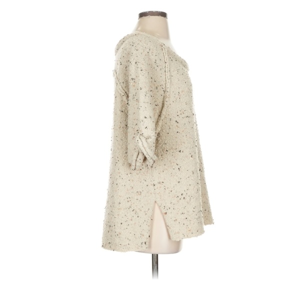 Free People Oversized Casual Ivory Knit Sweater XS/S - Picture 3 of 5